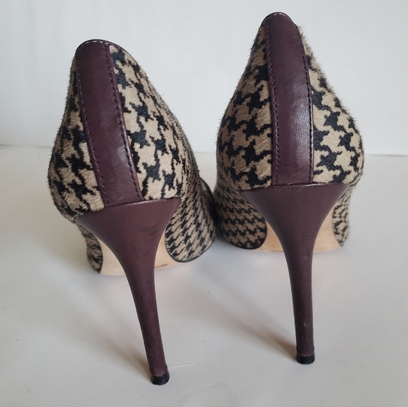 VINCE CAMUTO sz 9 STILETTO PORSPERA, BROWN HOUNDSTOOTH - Picture 5 of 16